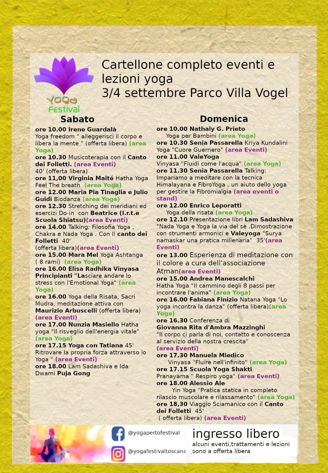 Calendario festival Yoga