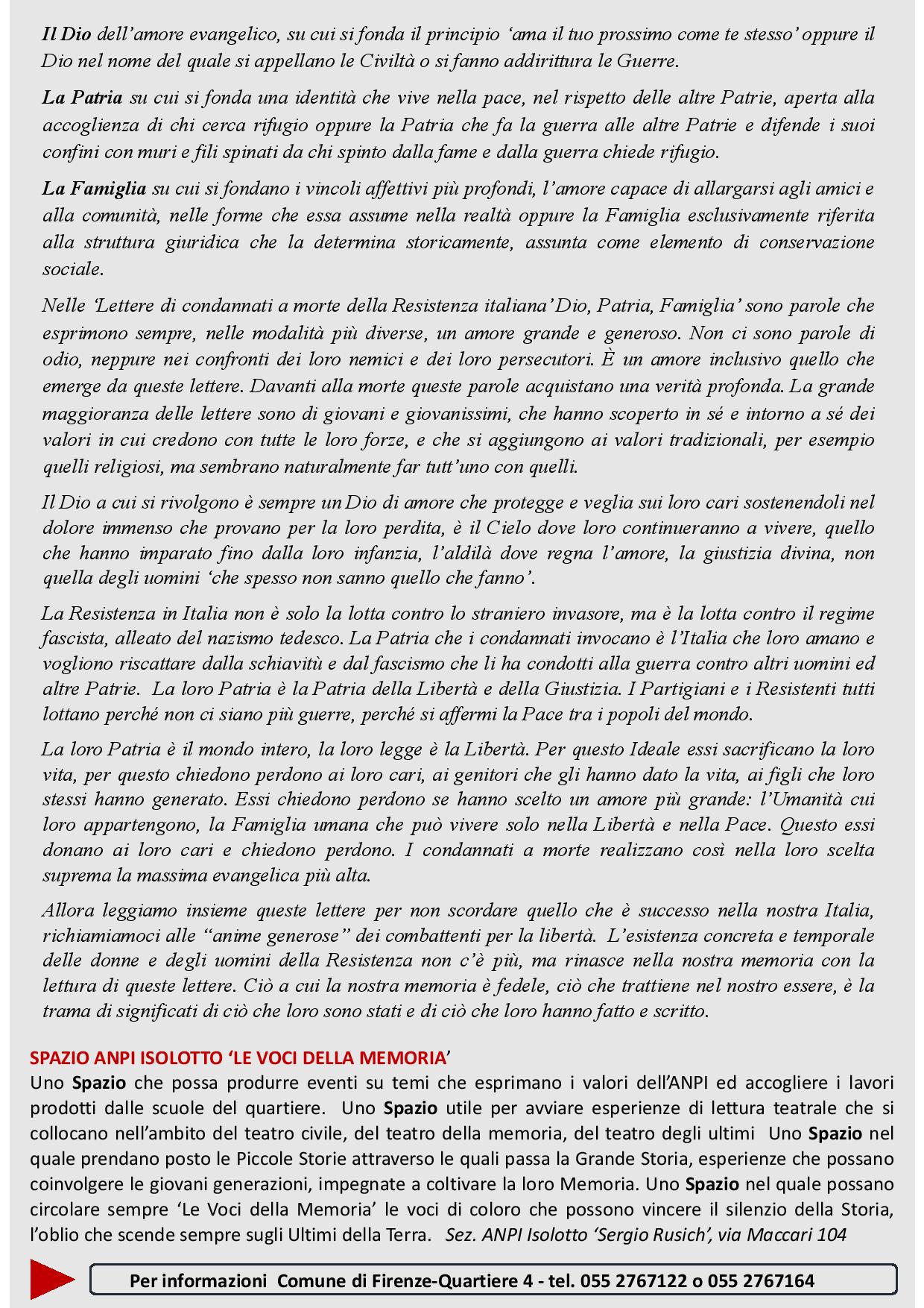 locandina descrittiva evento in piazza isolotto 24 aprile