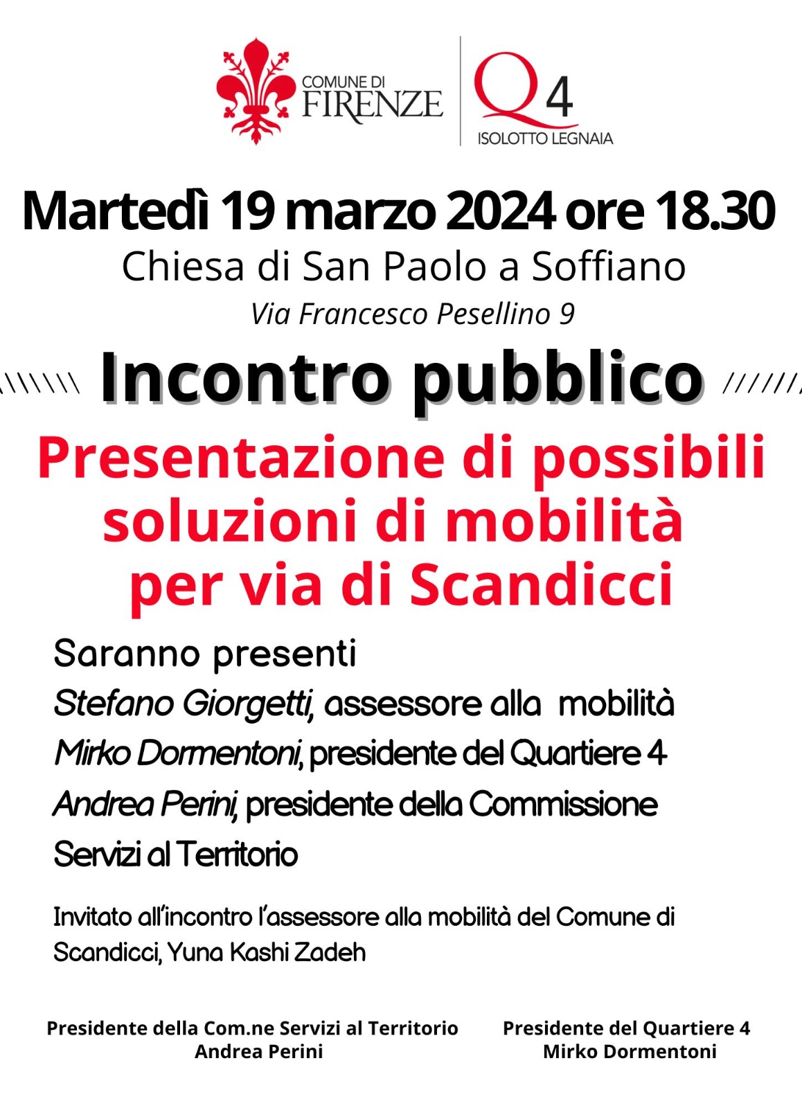 Presentazione di possibili soluzioni di mobilità per via di Scandicci