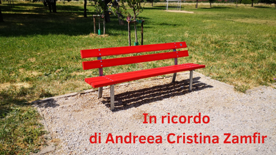 Una panchina rossa in ricordo di Andreea Cristina Zamfir