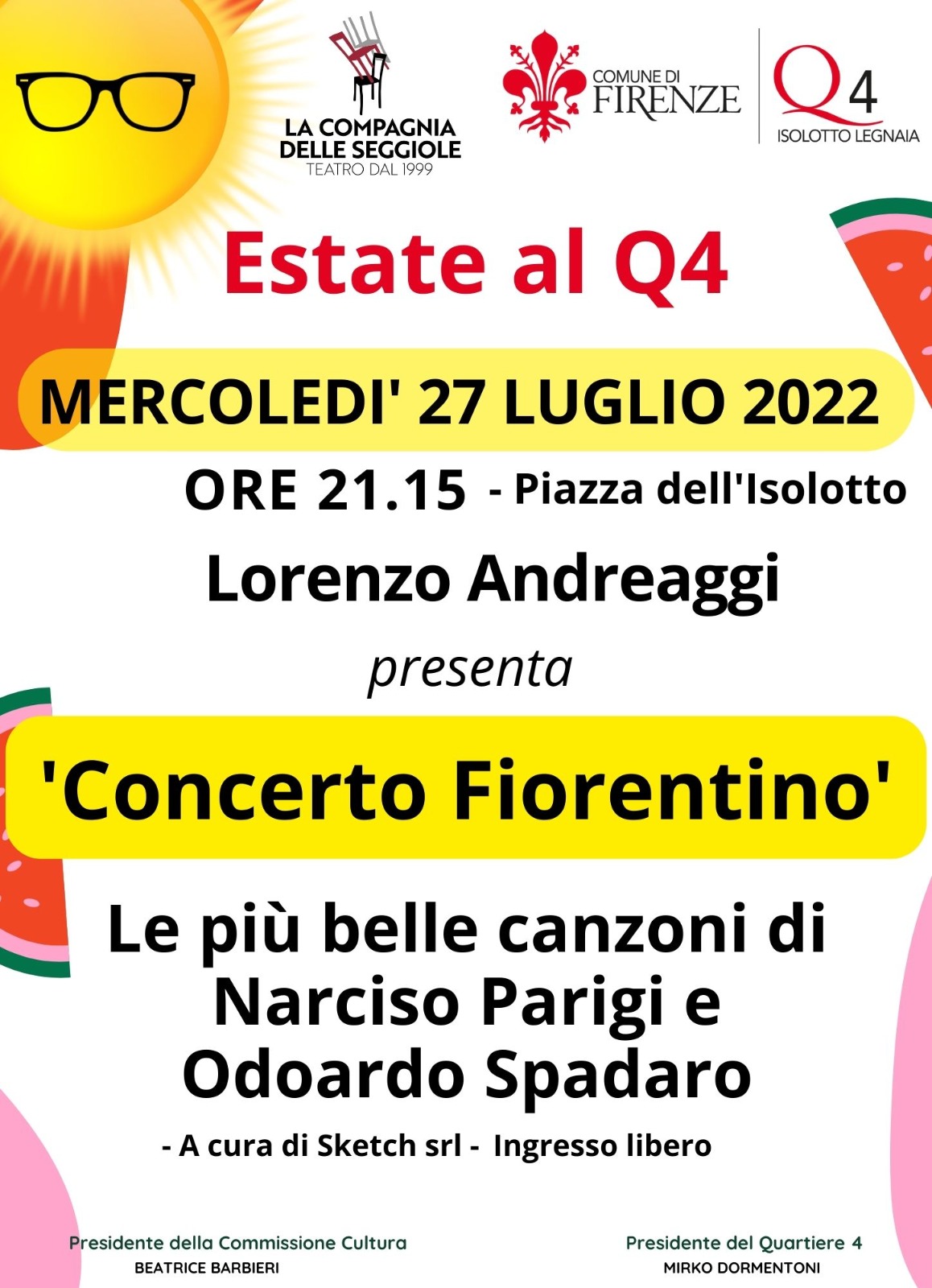 La locandina del concerto di Lorenzo Andreaggi